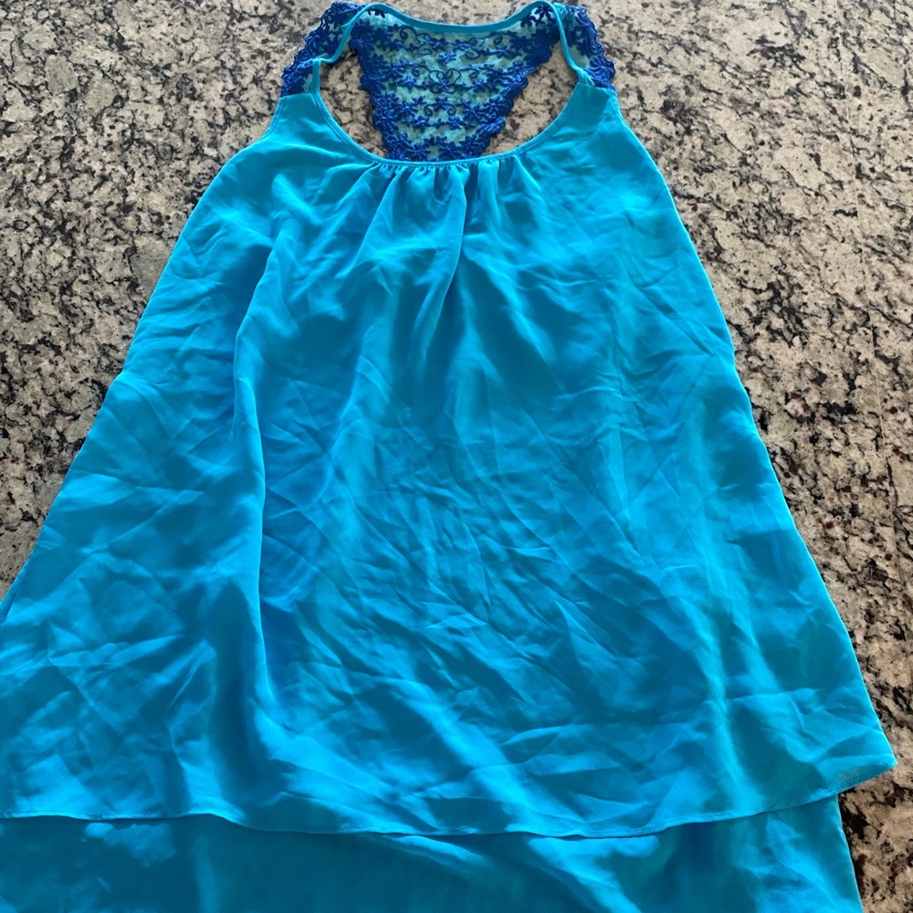 In Bloom Vibrant Blue with Lace Women’s Baby Doll Nighty